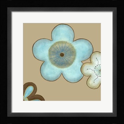 Framed Pop Blossoms In Blue II Print