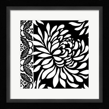Framed Graphic Chrysanthemums II Print