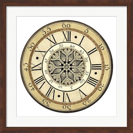 Framed Vintage Lace Clock Print