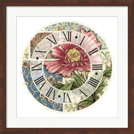 Framed Cottage Rose Clock Print