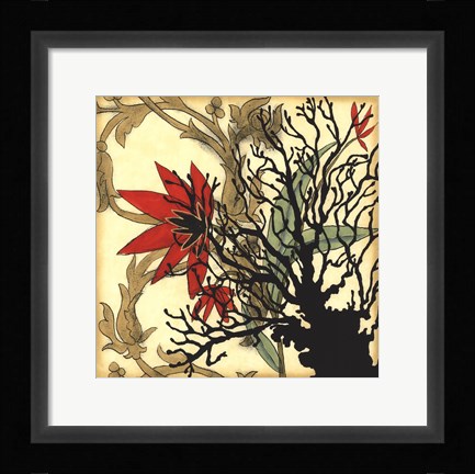 Framed Coral Tapestry I Print
