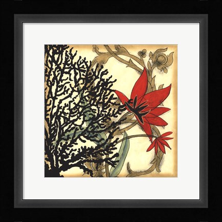 Framed Coral Tapestry III Print