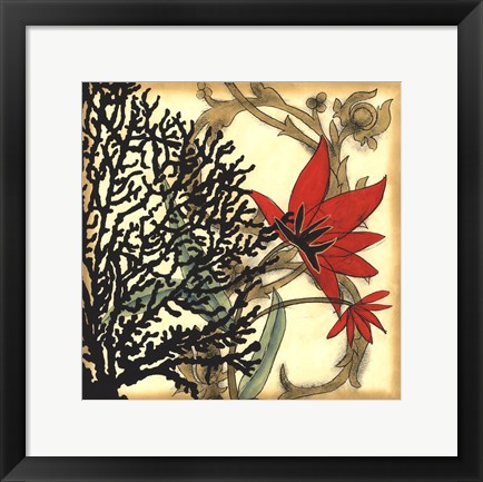 Framed Coral Tapestry III Print