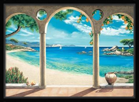 Framed Mediterranean Bay Print