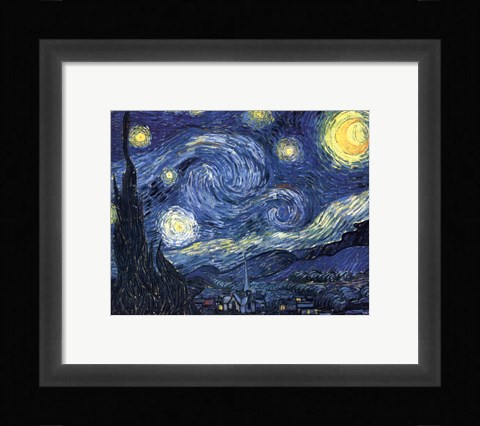 Framed Starry Night, c.1889 Print