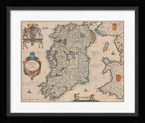 Framed Hibernia Regnum Vulgo Ireland Print