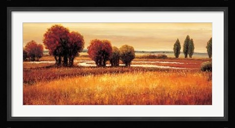 Framed Golden Reflections I Print