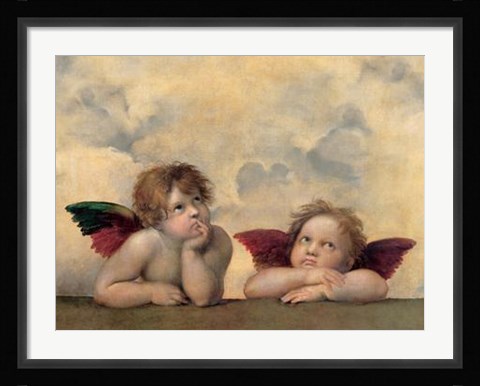 Framed Cherubim Putti Angels of The Sistine Madonna, c.1514 Print