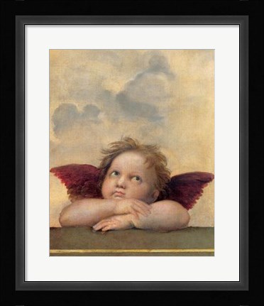 Framed Cherubim Putti Angels of The Sistine Madonna, c.1514 (detail - right side) Print