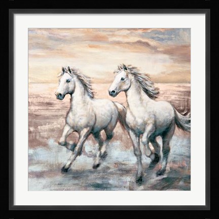Framed Running Horses I Print