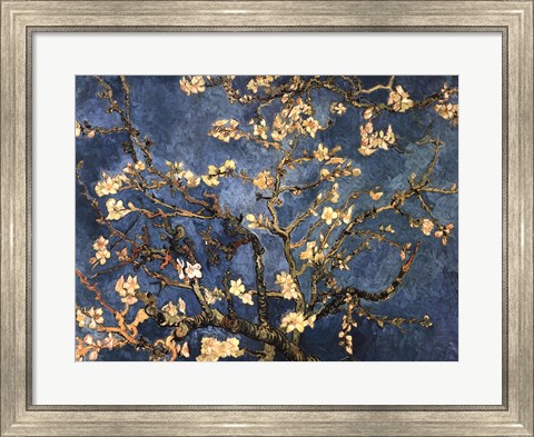 Framed Blossoming Almond Tree, Saint-Remy, c.1890 Print