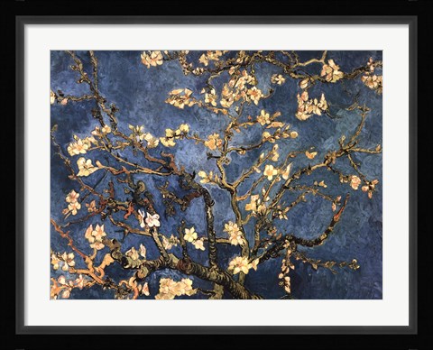 Framed Blossoming Almond Tree, Saint-Remy, c.1890 Print