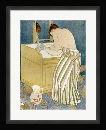 Framed Woman Bathing Print