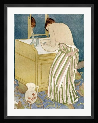 Framed Woman Bathing Print