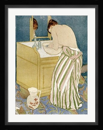 Framed Woman Bathing Print