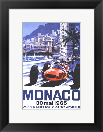 Framed Grand Prix Monaco 30 Mai 1965 Print