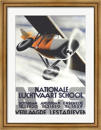 Framed Nationale Luchtvaart School Print