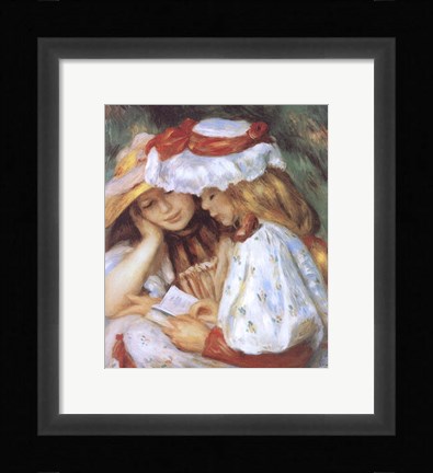 Framed Duex jeunes filles lisant Print