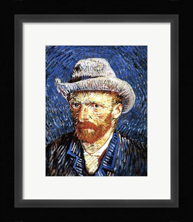 Framed Self-Portrait with Grey Felt Hat, Paris, c.1887 Print