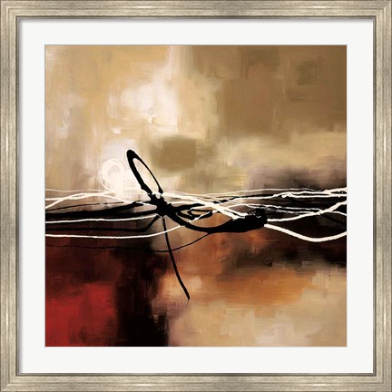 Framed Symphony in Red and Khaki II Print