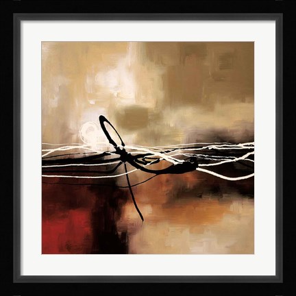 Framed Symphony in Red and Khaki II Print