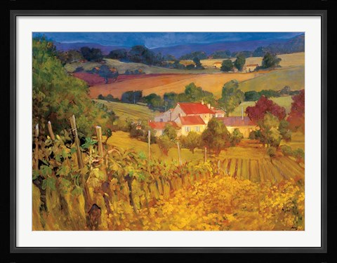 Framed Vineyard Hill Print