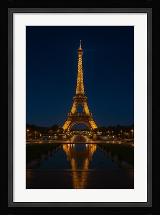 Framed Eiffel Tower at Night Print