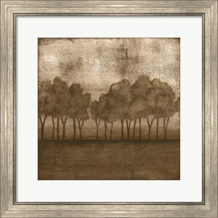Framed Trees At Dusk II Print