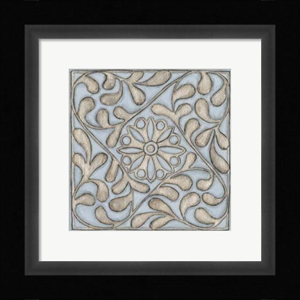 Framed Silver Filigree VII Print