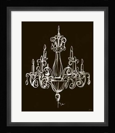 Framed Elegant Chandelier I Print