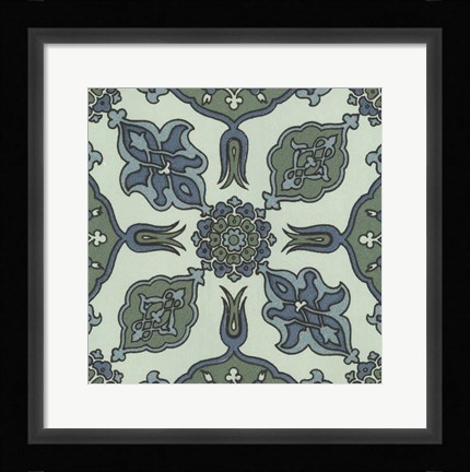 Framed Mediterranean Tile I Print