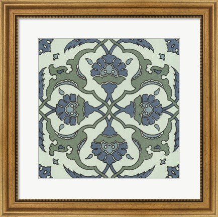 Framed Mediterranean Tile II Print