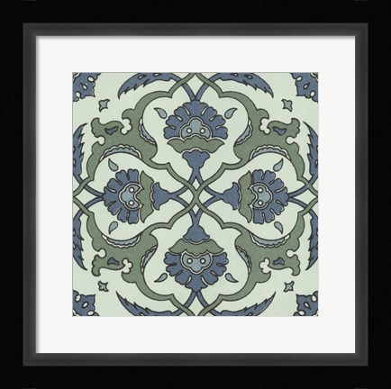 Framed Mediterranean Tile II Print
