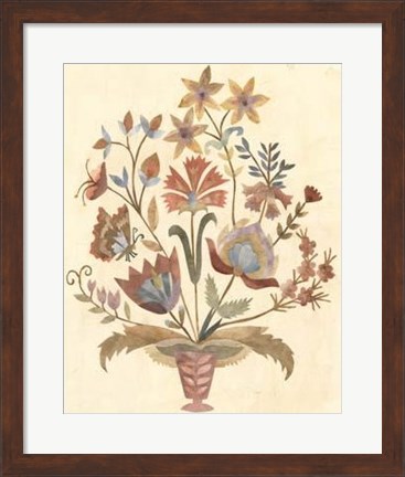 Framed Vintage Paper Bouquet I Print