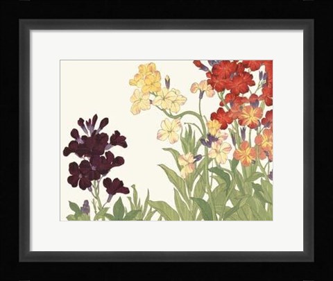 Framed Japanese Flower Garden I Print