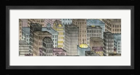 Framed City By Night II Print
