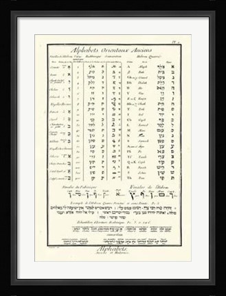 Framed Alphabets Orientaux Print