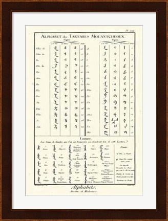 Framed Alphabets Tartares Print