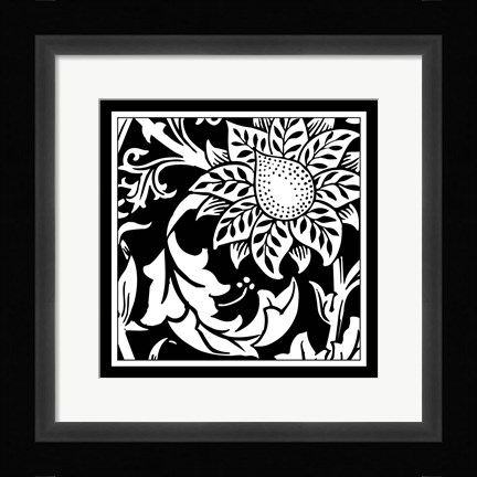 Framed Printed Graphic Floral Motif II Print