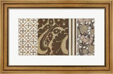 Framed Small Neutral Nouveau Panel I Print
