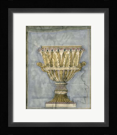 Framed Small Urn And Damask IV Print