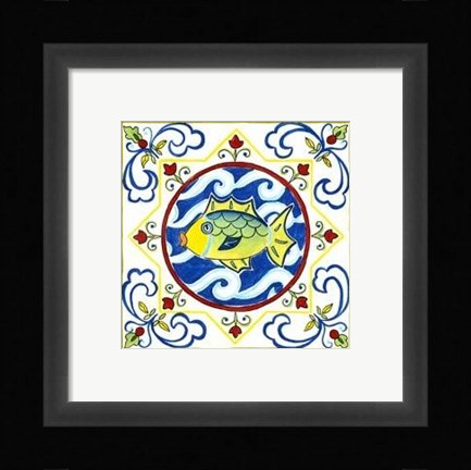 Framed Rustic Tile IV Print