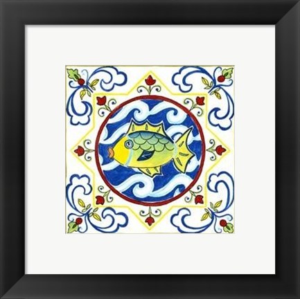 Framed Rustic Tile IV Print