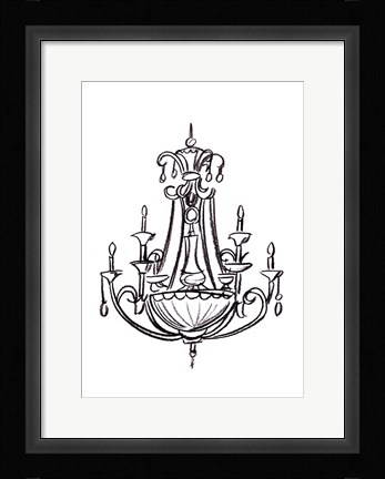 Framed Graphic Chandelier III Print