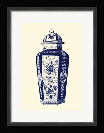 Framed Manor Porcelain In Blue IV Print