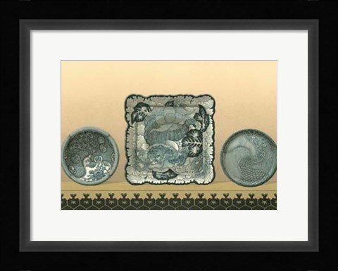 Framed Porcelain In Teal II Print