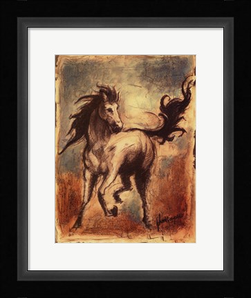 Framed Wild Horses II Print