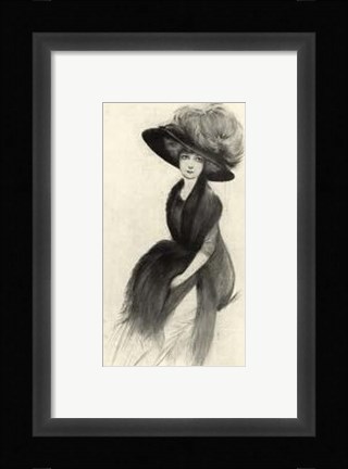 Framed Feather Hat II Print