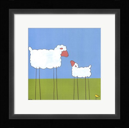 Framed Stick-Leg Sheep I Print