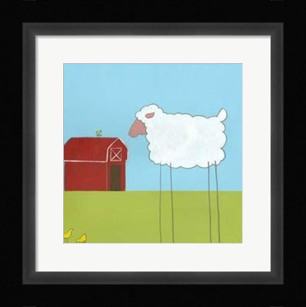Framed Stick-Leg Sheep II Print